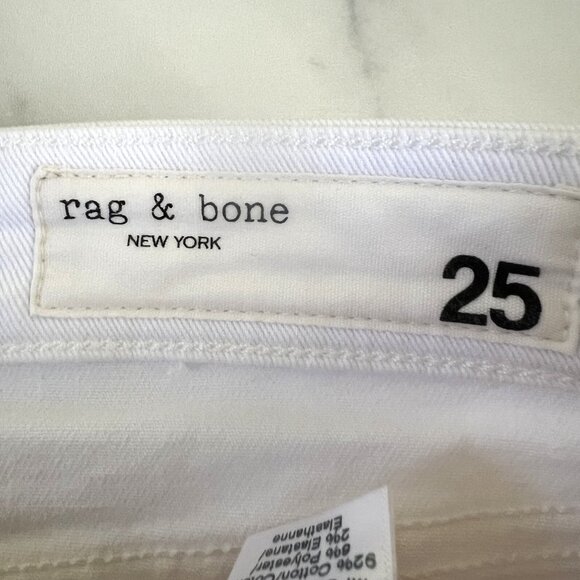 Rag & Bone Dre Slim Boyfriend Jeans, Optic White, Size 25 - Picture 8 of 11